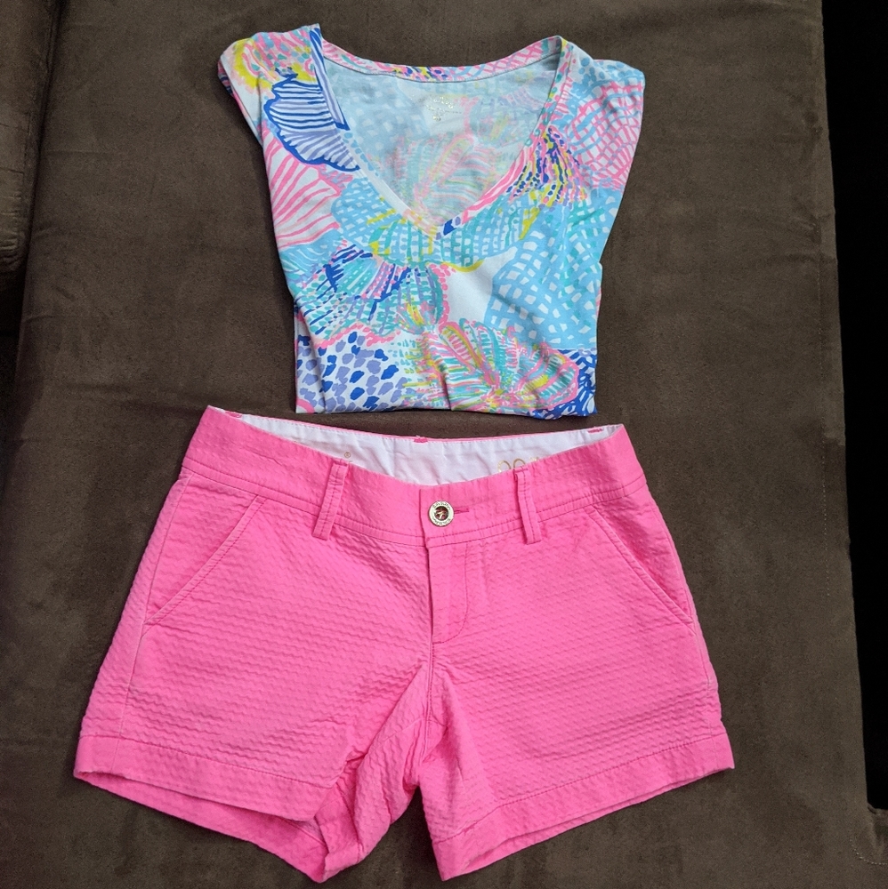 Lilly Pulitzer Shorts 00 and shirt S